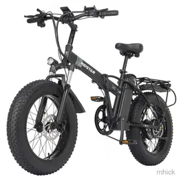 Bisiklet Pedalları Ridstar Elektrikli Bisiklet 1000W 48V 20 inç Katlanır Ebike 14AH IPX7 Su geçirmez erkek kadın Dağ Kar Şehri Elektrikli Bisiklet ABD Spot M230411