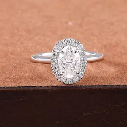 1.0ct Owalny Cut D-VS1 Zaangażowanie 14K White IGI Certyfikowane laboratorium Diamond Pierścień Halo