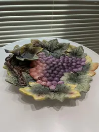 Talerze Fangya Ziqi Donglai Purple winogrona ceramiczna suszona taca owocowa