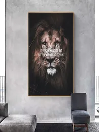 Lion Animal Canvas Poster Citações motivacionais da parede Impressão pintura de estilo nórdico Decoração da imagem Modern Home Room Decoration 1528257