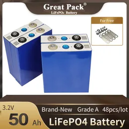 Solar Power Bank 16PCS 3.2V 50Ah Brand New Grado A LiFePO4 Cella di batteria 100% piena capacità Ricaricabile a ciclo profondo agli ioni di litio