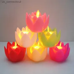 Night Lights LED Night Light Child Holiday Gift Colorful Night Lamp Xmas Birthday Gift Party Bedroom Desktop Lamp Home Decor Lotus Light R231110