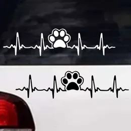 Новая наклейка для автомобиля с изображением лапы собаки и сердцебиения, милое животное, след, наклейка на кузов автомобиля, наклейка на корпус, царапины, наклейки на стену, украшение для ноутбука