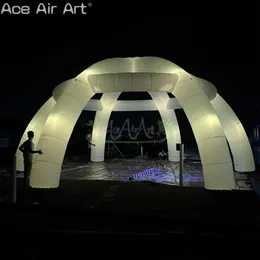 Tenda gonfiabile del ragno del partito della tenda foranea dell'arco della tenda della galleria a forma di cupola bianca per l'evento/fase con illuminazione variopinta del LED