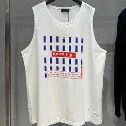 2023 Nya kvinnors högkvalitativa t -skjorta skjorta differentiera marknadsutgåva Vertikal rand tryckt ärm unisex casual sport OS Tank Top