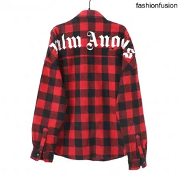 Palms Palm Angel PA Jaquetas Masculinas Moda Mens Mulheres Jaqueta Padrão Xadrez Vintage Solto Manga Longa Homem Hip Hop Outono Varsity Casual Roupas Quentes Casaco de Anjos