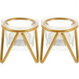Portacandele 2 set Contenitore in vetro per artigianato Supporto piccolo per barattolo da tavolo per creazione di tazze