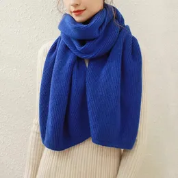Halsdukar Julypalette Solid Color Ribbed Knit Scarf For Women Autumn Winter Thicken Warm Soft Shawls Wraps Female Wool Long Scarves 231108
