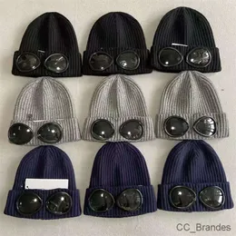 Beanie/Skull Caps Designer two Lens Glasses Goggles Beanies Men Knitted Hats Skull Caps Outdoor Women Uniesex Winter Beanie Black Grey Bonnet AIJG