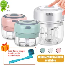 Ny 100/250 ml mini elektrisk vitlök hackare USB laddning ingefära masher maskin babymat tillverkare gratis roterande skrapa köksverktyg ddj