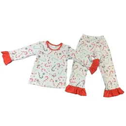 Clothing Sets Wholesale Baby girls Merry Christmas Candy outfits Long sleeve sets Children's baby Toddler holiday clothes 231108