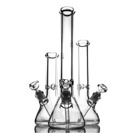 Pesante 9 mm Bong in vetro narghilè Beaker Bong spesso elefante Giunto dritto con ricevitore classico pipe ad acqua per fumatori Designer