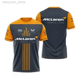 남자 티셔츠 남자 티셔츠 Camiseta con estampado 3d de McLaren f1 para hombre y mujer camiseta deportiva de manga corta con cuello redondo 2023 m230410