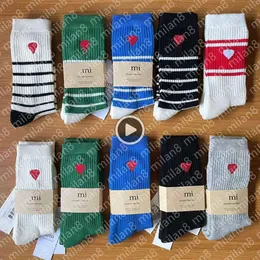 mens socks classic embroidered high tube paris style cotton autumn and winter towel bottom men women skateboard stockings 4QUE