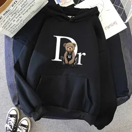 Hoodies للنساء من النوع الثقيل 2024Cotton هوديي العلامة التجارية Fleece Women's Pullover Cute Bear Sweatshirt Men Women Clothing Free Shipping YQ231110