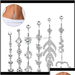 Navel Bell Button Rings Sier Rose Gold 6Pcs Belly Dangle Body Piercing Jewelry Accessories Charming Y Bar 7Cw9X Drop Delivery Dhs7O