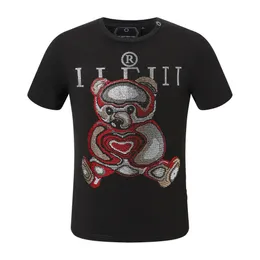 Style mody Phillip Plain Men Designer Pp Skull Diamond T Shirt Short Rleeve Dollar Brown Bear Brand O-Neck Wysokiej jakości czaszki Paris T-shirt PP Polo Shirt Pp28