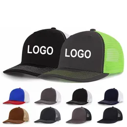 Trucker Hats Logo Custom Baseball Caps Hip Hop Adjustable Snapback Adult Kids Size Embroidery Printing Logo Spring Summer Sun Visor