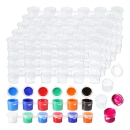 100 스트립 600 냄비 빈 페인트 스트립 페인트 컵 명확한 플라스틱 용기 그림 공예 용품 3 1 oz