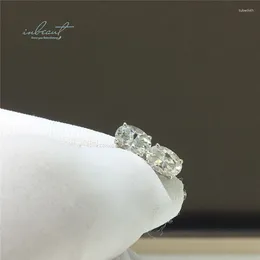 Kolczyki na stadninach InBeauut 18k białe złoto Całkowicie 1 ct Doskonałe cięcie D. Kolor Pass Test Diamond Owalny Moissanite Wedding Biżuteria