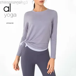 Desginer Aloo Yoga Tops Originautumn 및 Winter New Fitness Sports Top Women 's Slim Fit Fitness Clost Long Sleeve T-Shirt Cover Up