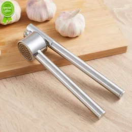 New Stainless Steel Garlic Purer Manual Lengthening Garlic Pressing Device Kitchen Household Large Garlic Extruding Device