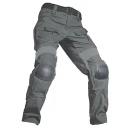 Mäns byxor herrarnas militära taktiska kraft CP Camo Multi Cam Cargo Pants Casual Work Suit Combat Air Gun Army Green Kne Pad Pants 230410