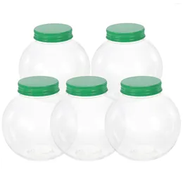 Garrafas de armazenamento 5 Pcs Natal Candy Jar Clear Plastic Container Garrafa Embalagem O Pet Bonbonniere