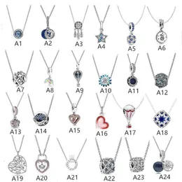 Pandoras necklace S925 Silver Ocean Heart Shining Hollow out Galaxy Elegant Crown Colorful Dream Necklace Valentine's Day Gift pandoras box charms necklace