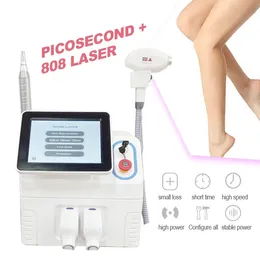 2 in 1 Super Effective All Body Ice Cool Painless 755nm 808nm 1064nm Diode Laser Hair Removal Picosecond Laser Tattoo Pigmentation Removal Machine For Clinic Salon