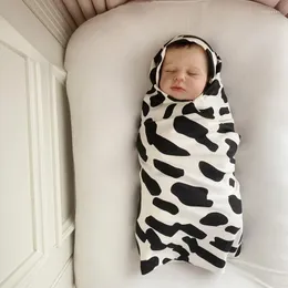Одеяла для малышей из чистого хлопка на четыре сезона, тонкий пеленальный шарф, обернутое одеяло с рисунком коровы
