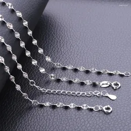 Hängen 925 Sterling Silver Chain on the Neck Necklace for Women smycken Choker Tillbehör Koreanska fina kroppsdekorationer Längd 40 45 cm