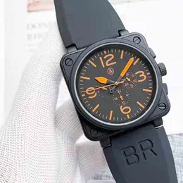 2022 Luxury Brand BR Автоматические механические мужские часы резиновые рос -квадрат из нержавеющей стали Fashion 6 Pins Man Man Brist Wwatch101