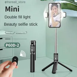 Selfie monopodlar tiktok bluetooth selfie sopa canlı mobil akış tripod entegre kafa dengeleyici kamera güzellik dolgu ışığı. S231110