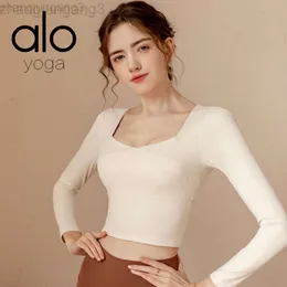 Desginer Aloo Yoga Tops Aloon Skincare Suit Printemps Automne et Hiver Running Sports Top Femmes Manches Longues Séchage Rapide Vêtements de Fitness avec Coussinets de Poitrine