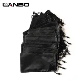 Óculos de sol casos LANBO 100 pcslot óculos caso macio impermeável xadrez pano óculos de sol saco óculos bolsa cor preta atacado boa qualidade s11 231109