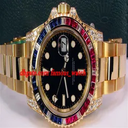 New Fashion Luxury Stainless Steel Bracelet II Black Dial Sapphire Ruby Diamond Bezel 116758 WATCH CHEST 40mm Mechanical MAN WATCH279m