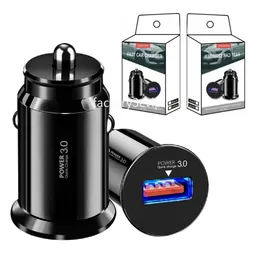 18W سريع سريع الشحن QC3.0 USB Car Charger MINI محولات الطاقة المحمولة لجهاز iPhone 11 12 13 14 15 Pro Max Samsung Galaxy S10 S20 S23 HTC Xiaomi F1 مع صندوق البيع بالتجزئة