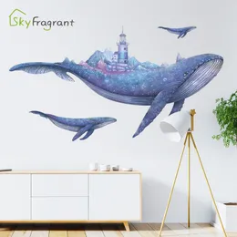 Wall Stickers Creative Wallpaper Fantasy Whale Home Sticker Children's Room Decoration Home Decoration Self adhesive Bedroom Life Room Wall Decoration 230410