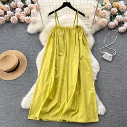 Casual Dresses Summer College Style Suspender Bra Dress Retro Loose Fitting Fairy