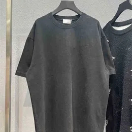 Balencaigass Camicia di alta qualità Versione alta di Chao b Home Puro cotone ricamato, tessuto e tinto, T-shirt per coppia molto morbida e alla moda Camicie di tendenza alla moda