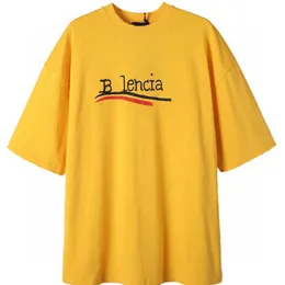 Женская дизайнерская футболка, рубашка с отличительным рынком, версия оригинального качества, футболка унисекс с непринужденным рукавом и принтом спереди и сзади