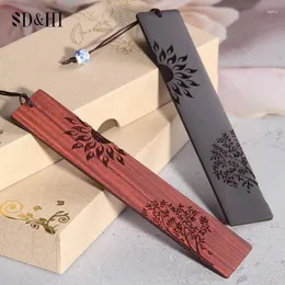 Retro Engraving Mahogany Bookmark Student Office Write Supplies Chinese Style Wooden Primary School Stationery