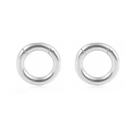 Nose Rings Studs Leosoxs 1 Pair Stainless Steel Big Round Ear Expander Weights Tunnels Plug Gauges Body Piercing Fashion Jewelry 230410
