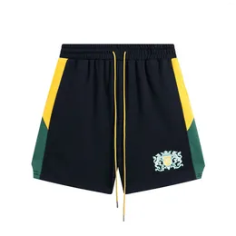 Herren Shorts RHude Shurte Sunset Männer Frauen lässig Druck elastischer Taille Draw String Spleißfarbe Sport Sportarten