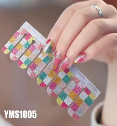 NAS001 16pcs Nail Stickers Set Mixed Glitter Powder Gradient Color Sexy Girl Nail Art Polish Sticker DIY for toe tips and finger t4485867