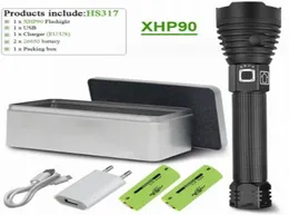 250000 LUMENS XHP90 Mest kraftfulla LED -ficklampa XHP702 USB -laddningsbar fackla XHP50 Handlampa 26650 18650 Flash Light Zaklamp1336561