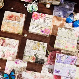 Journamm 200 unidades/pacote estética decoração papel lixo diário colagem papelaria diy scrapbooking flores vintage artesanato