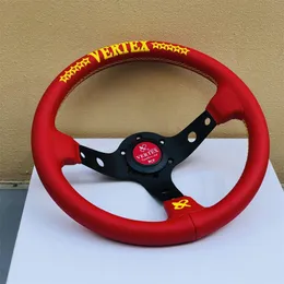 JDM Vertex 330mm/13Inch Red Steering Wheel Leather Drift Car Racing Game PC Steering Wheel