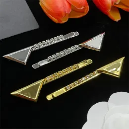 Presilhas de luxo designer jóias de luxo cabelo cilp geométrico mulheres prata ouro metal moda grampos de cabelo feminino triângulo carta barrettes acessórios 2311103d